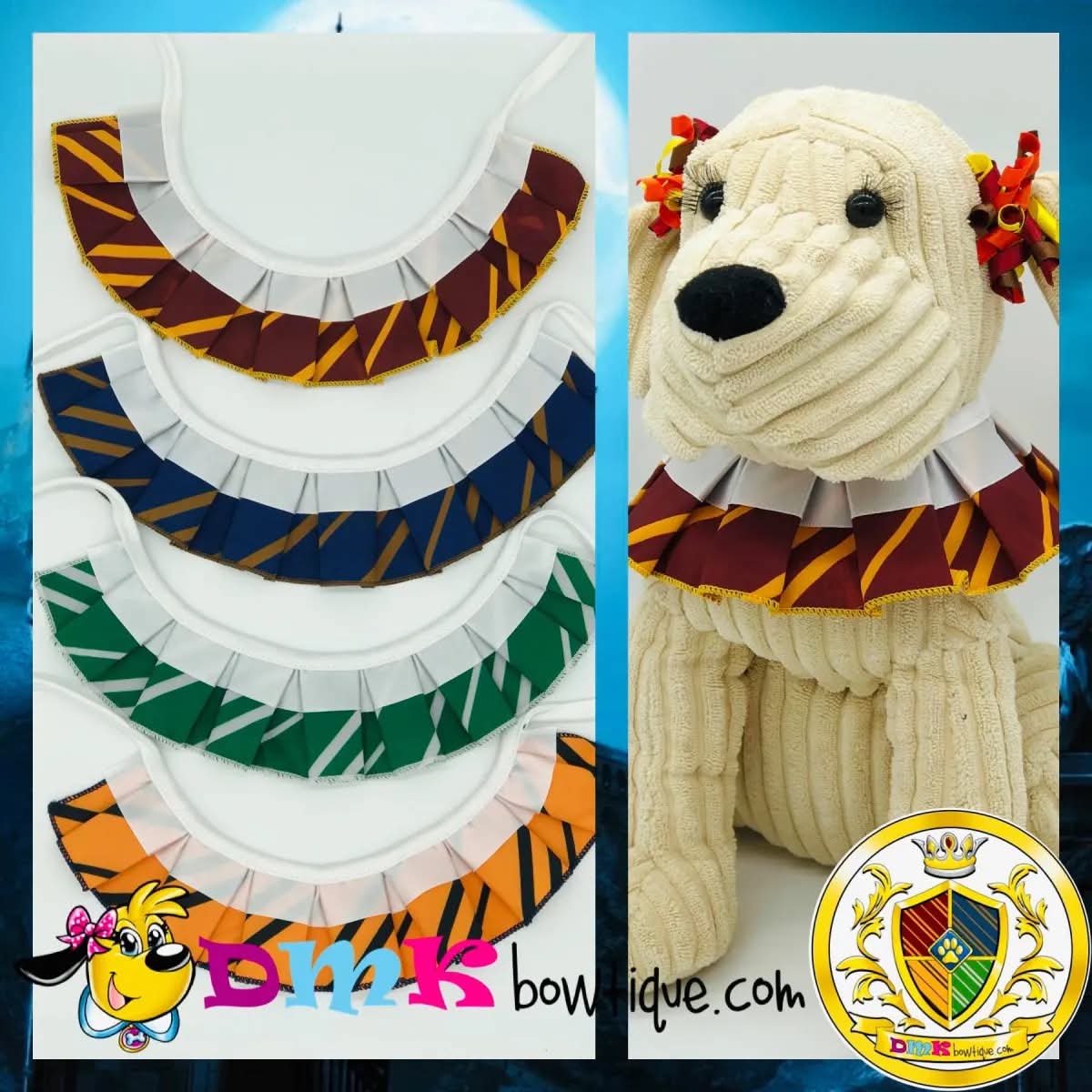 Harry Potter Inspired Ruffles Tie-Ons for any size dog! Big or Small! -BOGO